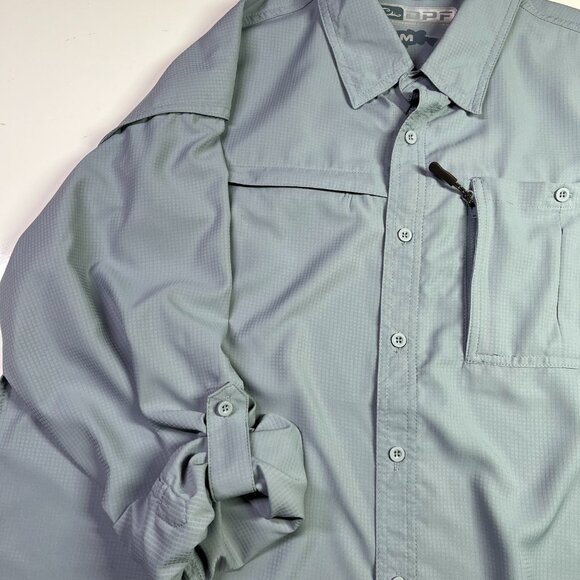 Drake Performance Fishing DPF Men's M Grey Long Sleeve Shirt Vented Pockets - Picture 7 of 12
